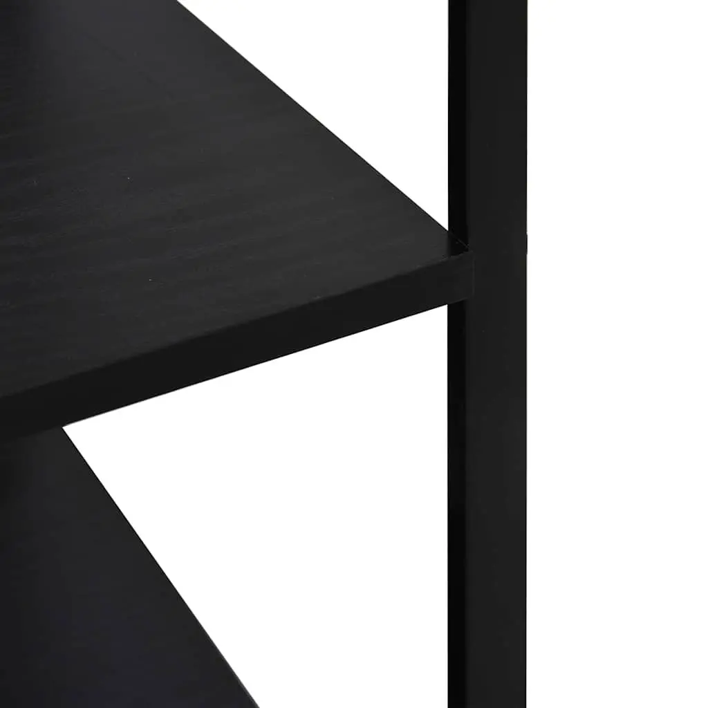 4 Tier Kitchen Storage Cabinet Shelf Organiser Black Engineered Wood Suitable for Microwaves and Kitchen Essentials