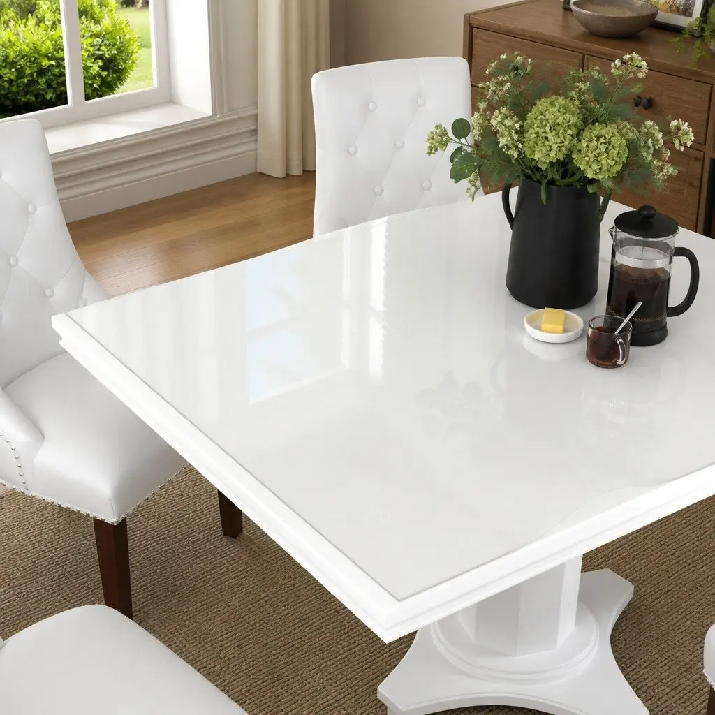 Transparent Table Protector Film Rectangle 120x90cm PVC Furniture Guard