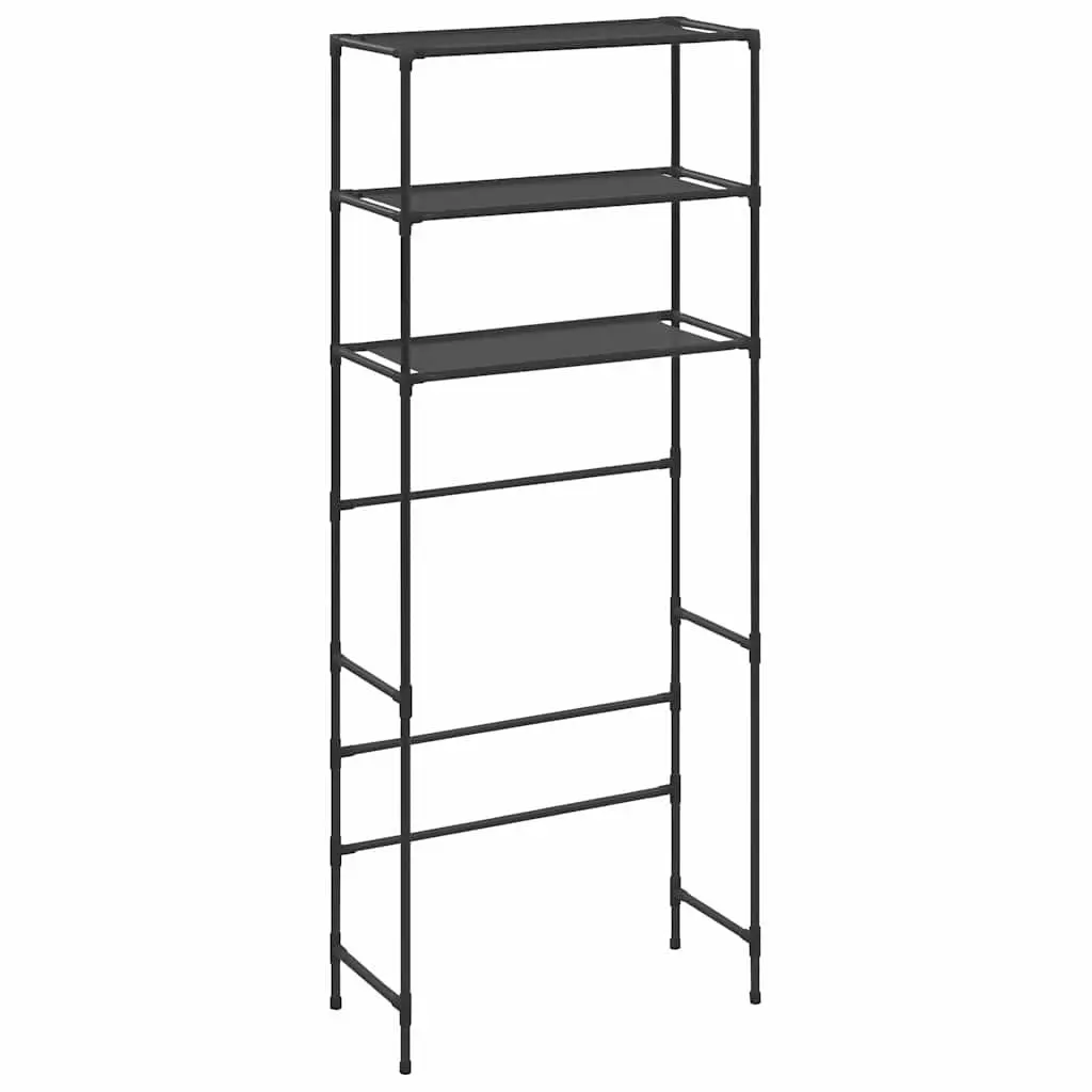 3-Tier Storage Rack Over Laundry Machine Organiser Black 69 x 28 x 169 cm