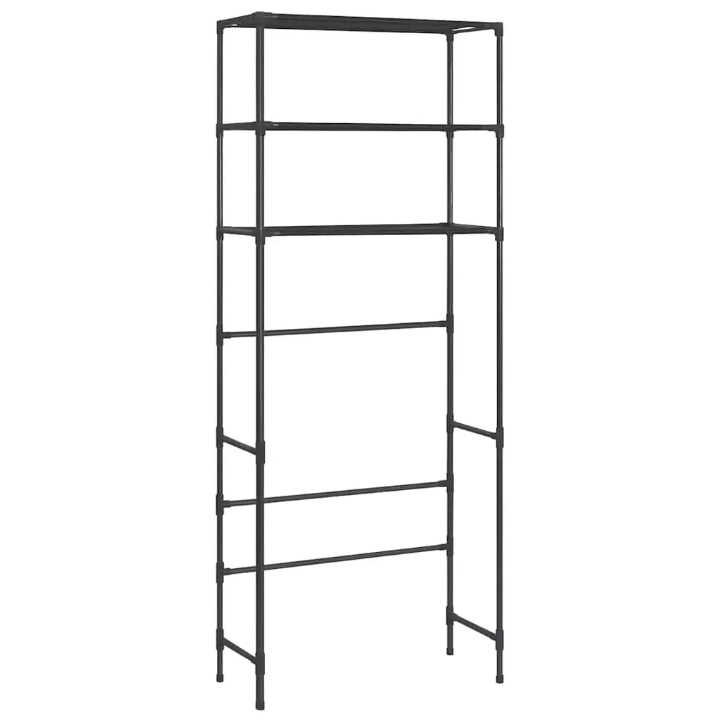 3-Tier Storage Rack Over Laundry Machine Organiser Black 69 x 28 x 169 cm