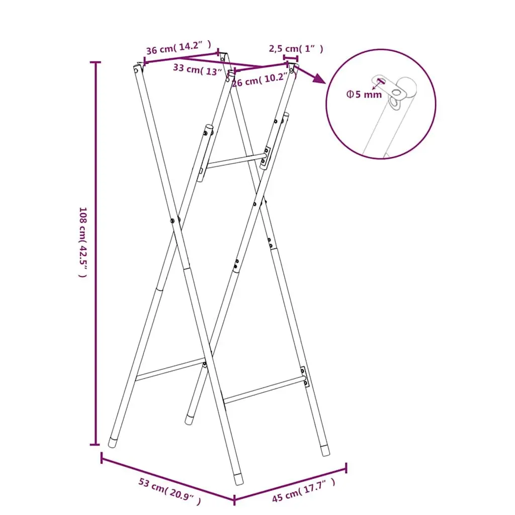 Folding Bar Table Legs Silver Galvanised Steel Replacement Base Support Frame