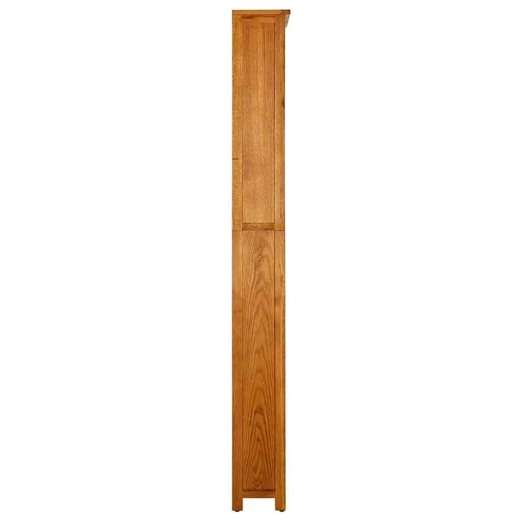 7-Tier Bookcase Solid Oak Wood 90x22.5x200 cm Storage Standing Shelf Display