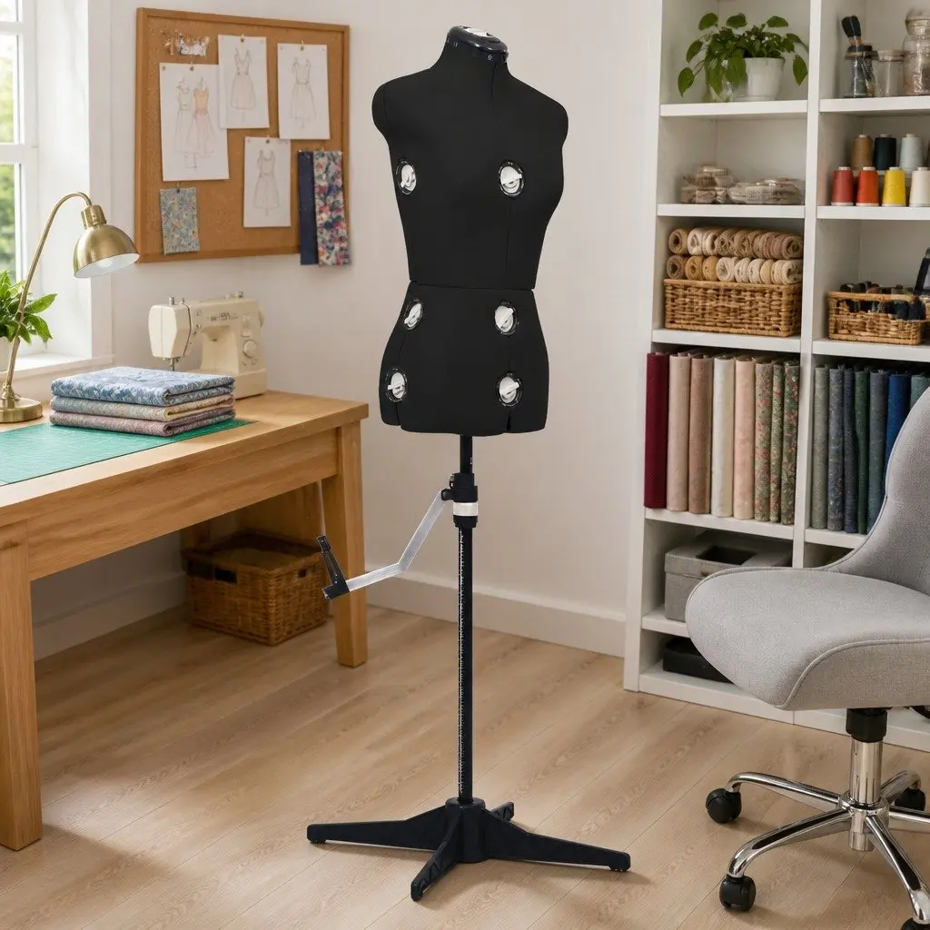 Female Adjustable Black Dress Form Size S 33-40 Mannequin Tailor Display Stand