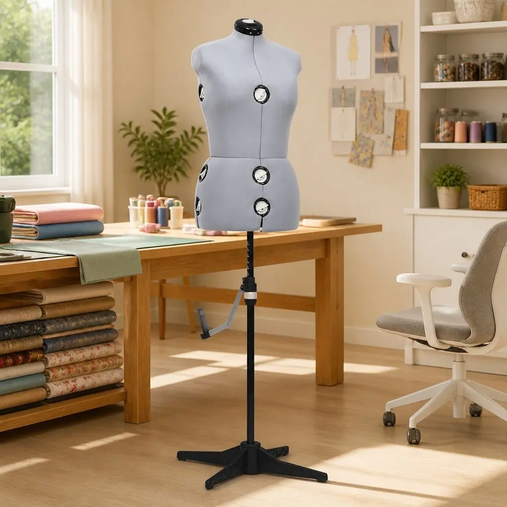 Adjustable Dress Form Female Grey M Size 40-46 Fashion Display Mannequin