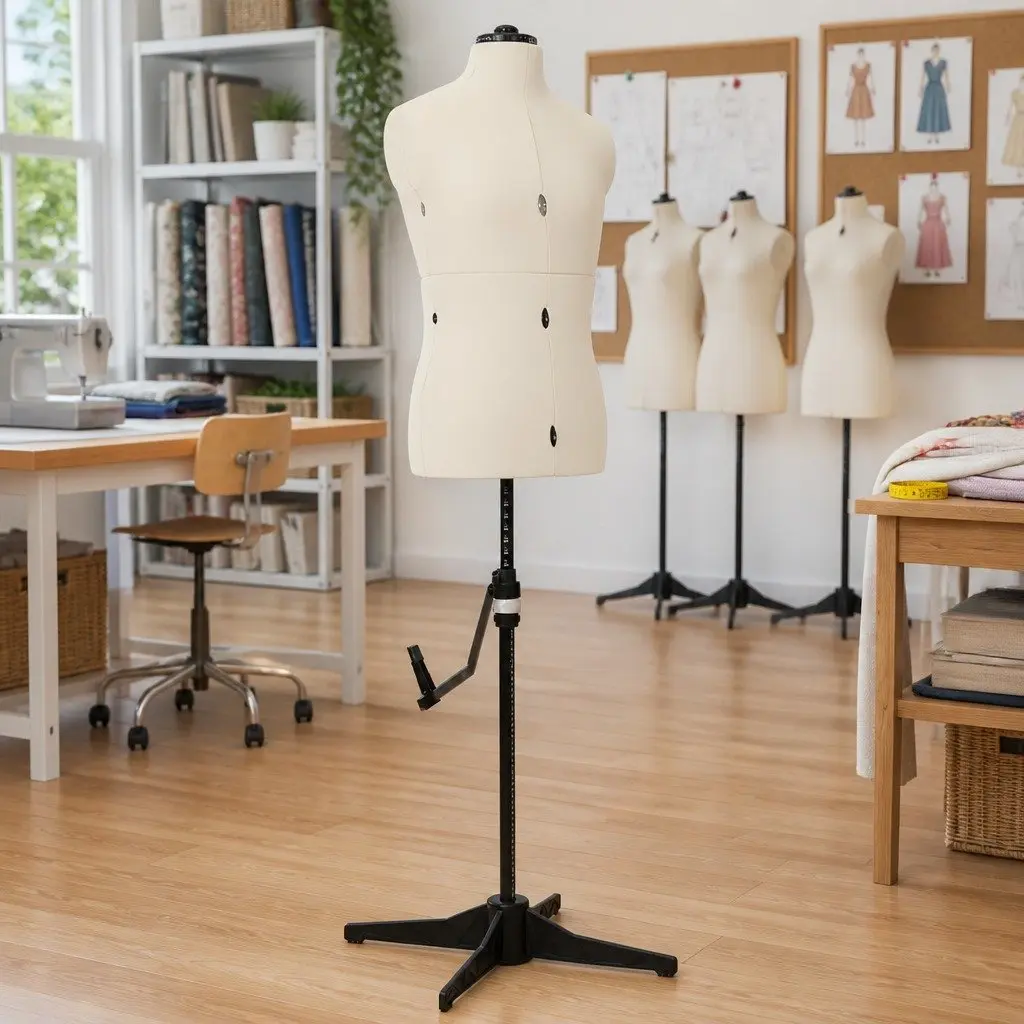 Male Adjustable Dress Form Mannequin Cream 37 to 45 Size