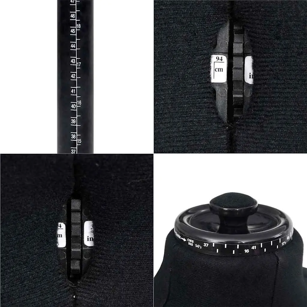 Male Adjustable Dress Form Mannequin Display Dummy Black 37-45 Size