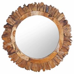 Your New Favorite 60 cm Round Mirror with Teak Frame