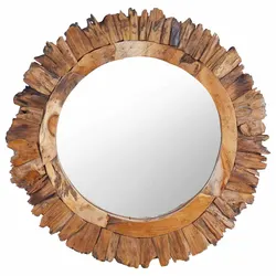 Your New Favorite 60 cm Round Mirror with Teak Frame