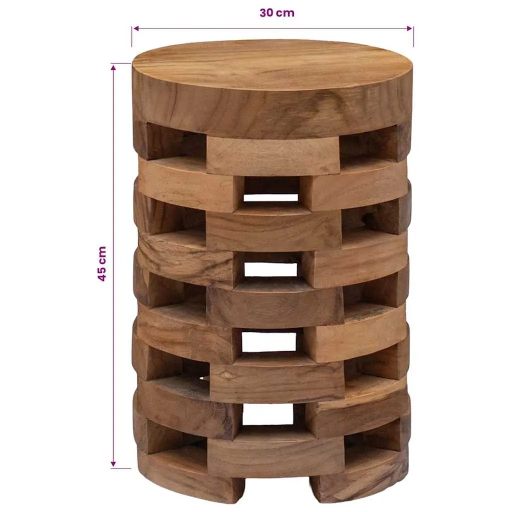 Bedside Cabinet Solid Teak Wood 30x30x45 cm Brown Nightstand Side Table