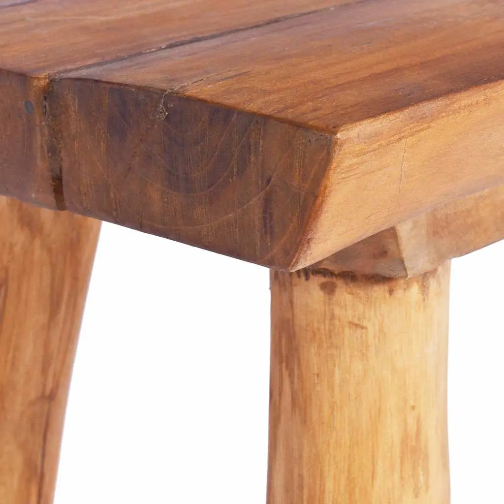 Garden Bench 80cm Solid Teak Wood Indoor Outdoor Seating Furniture Brown