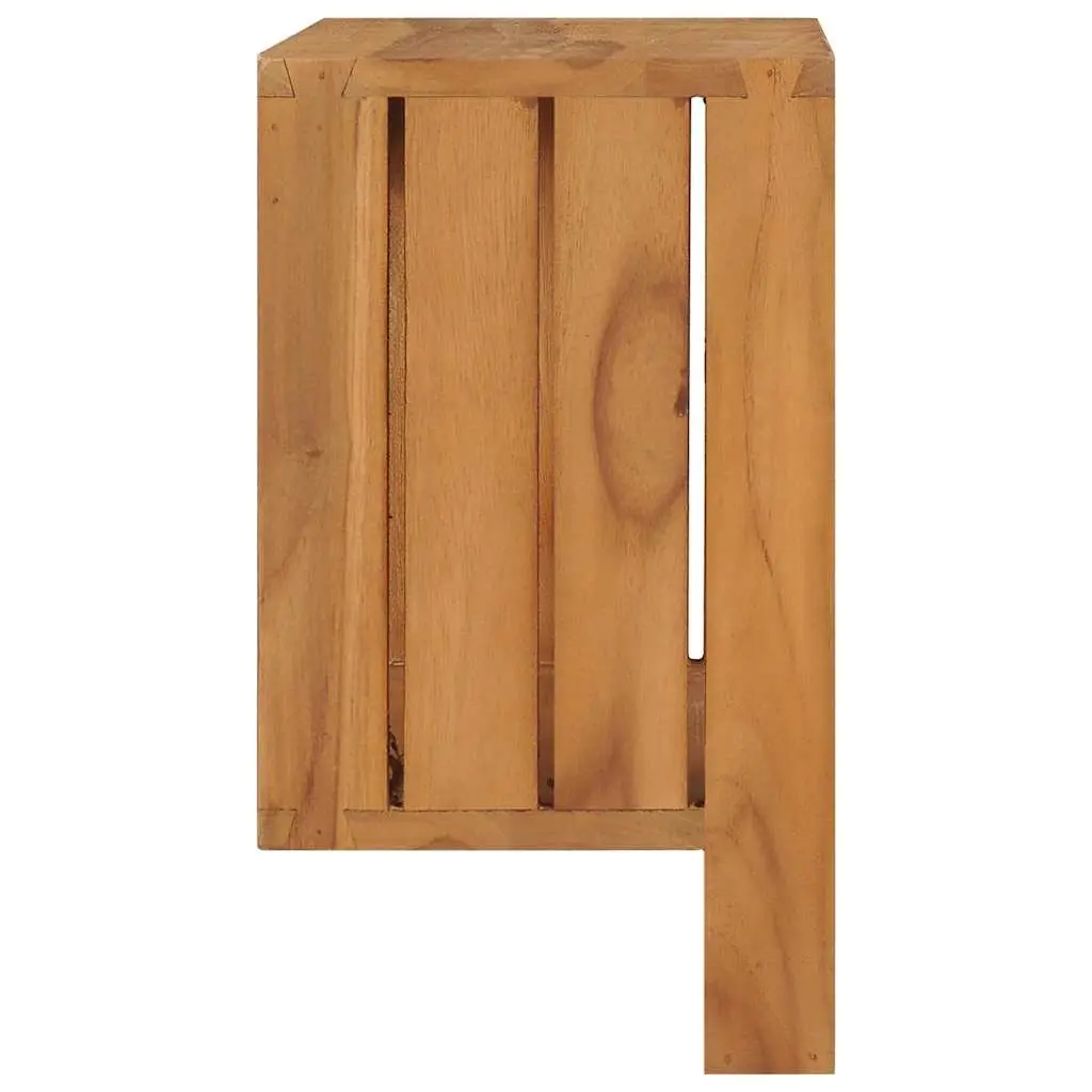 Wall-mounted Towel Rack Solid Teak Wood Bathroom Storage Organizer Holder