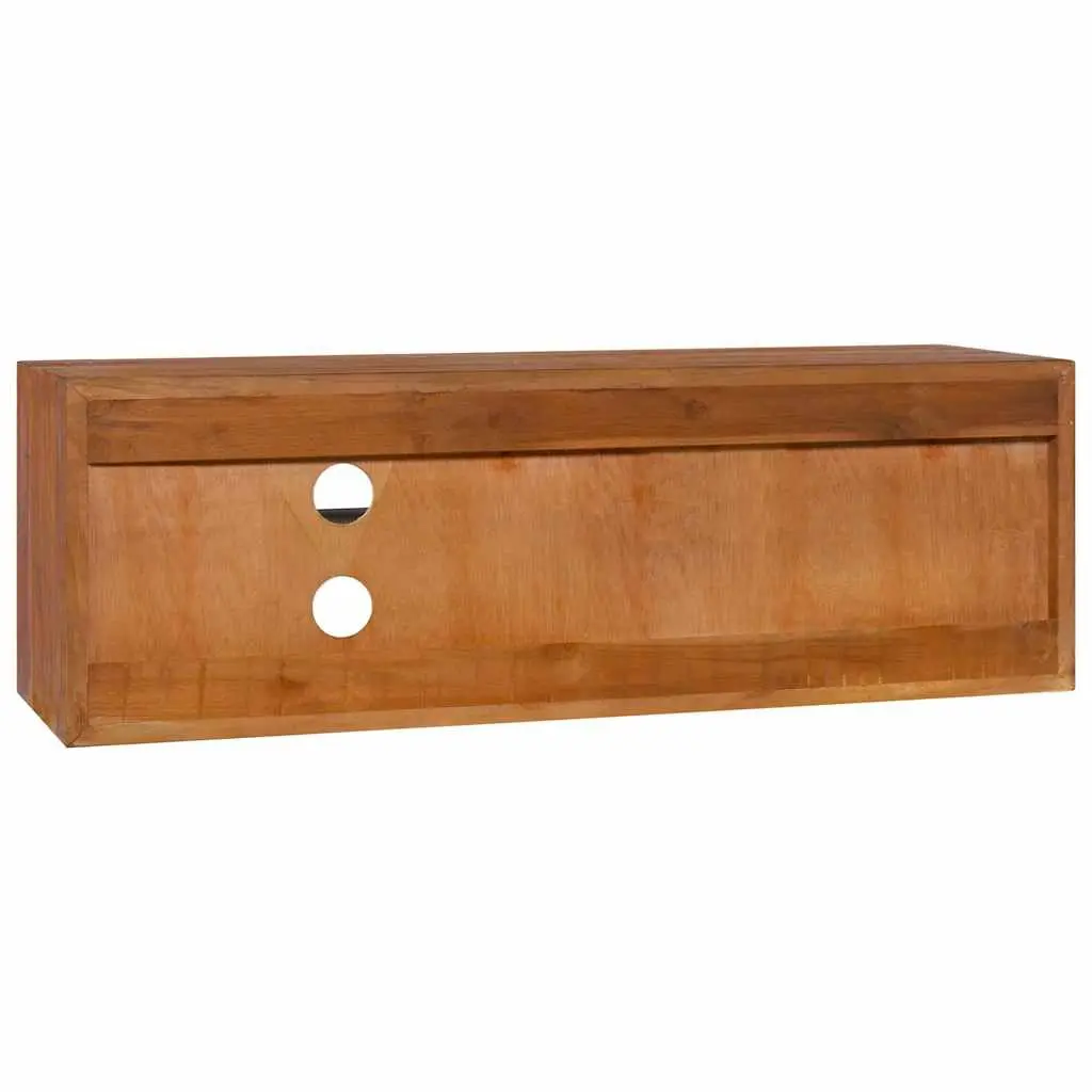 Teak Wood Wall Cabinet Storage Unit Mountable Brown 90cm x 30cm x 30cm