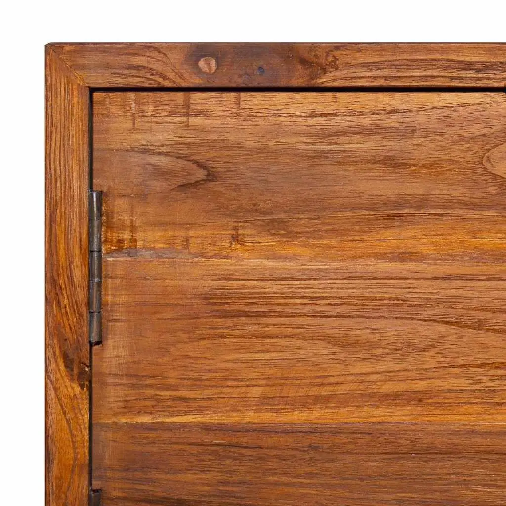 Teak Wood Wall Cabinet Storage Unit Mountable Brown 90cm x 30cm x 30cm