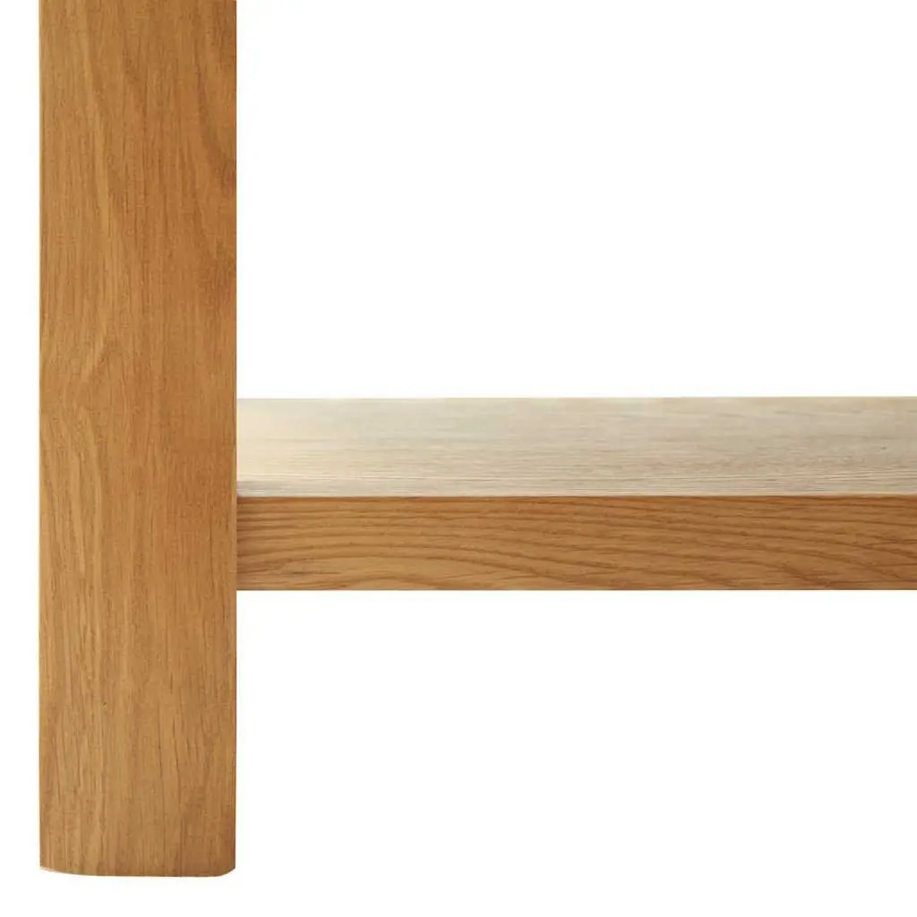 Coffee Table 90x45x40 cm Oak Wood Solid Top with Storage Shelf Accent Furniture