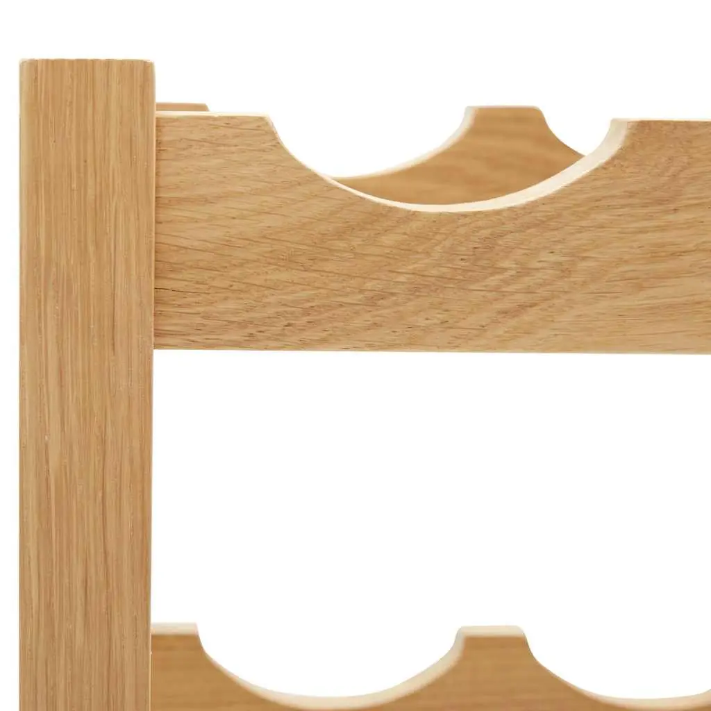 Wine Rack Solid Oak Wood Freestanding Storage Organiser Brown 6 Bottles