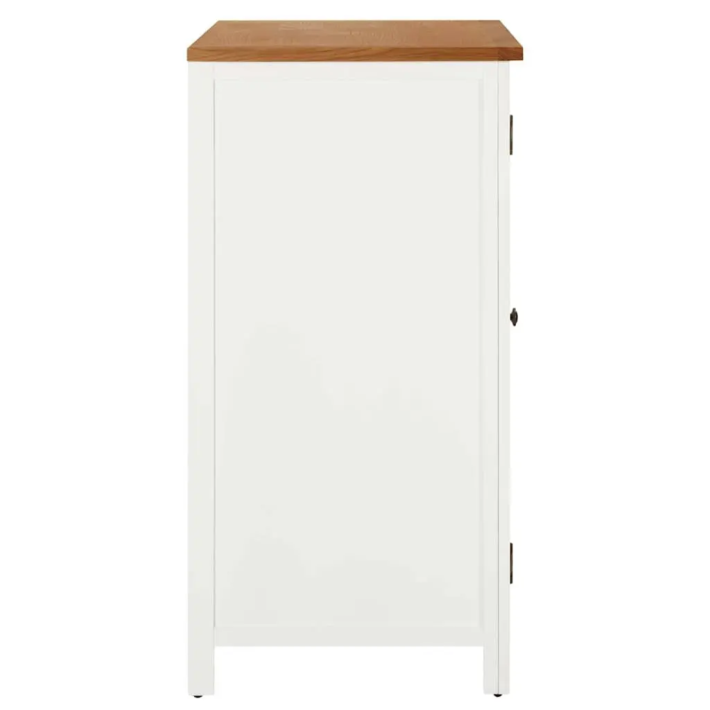 Wardrobe Solid Oak Wood 76x52x105 cm Clothes Cabinet with Hanging Rod and Drawers