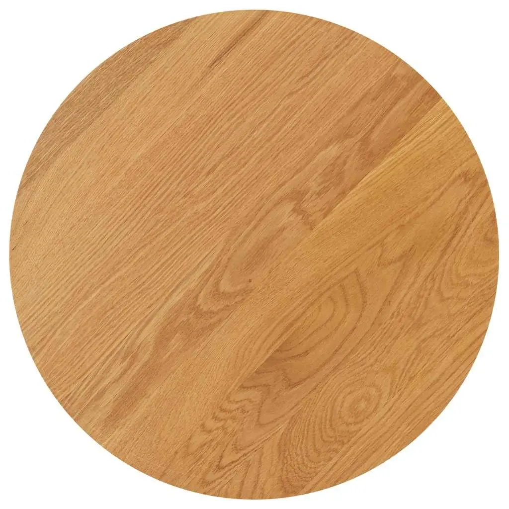 Wooden Side Table Solid Oak Wood Top Acacia Frame 40x50 cm
