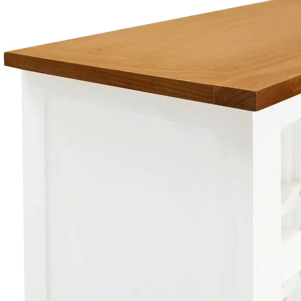 Wine Cabinet Solid Oak Wood 56 x 32 x 110 cm Storage Holder