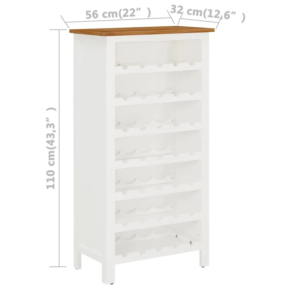 Wine Cabinet Solid Oak Wood 56 x 32 x 110 cm Storage Holder