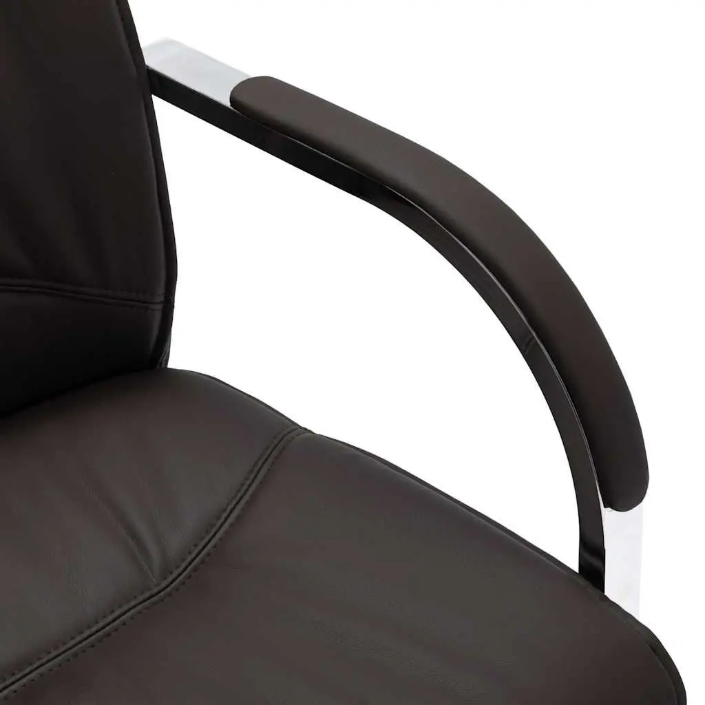 Cantilever Office Chair Ergonomic Backrest Black Faux Leather