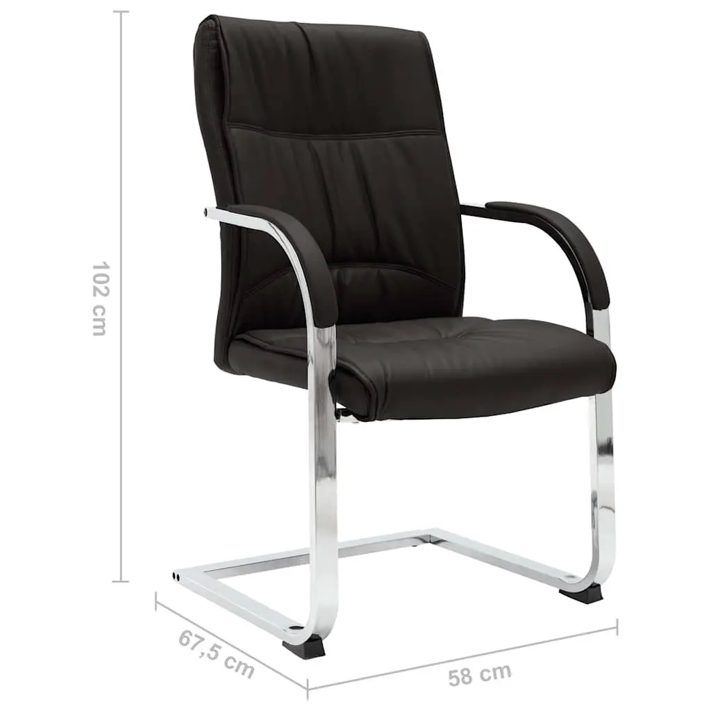 Cantilever Office Chair Ergonomic Backrest Black Faux Leather