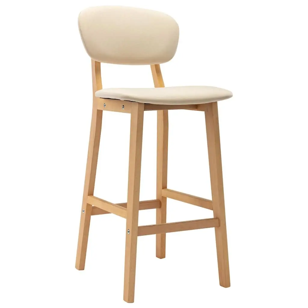 Bar Stools Cream Upholstered Modern Seating Set of 2