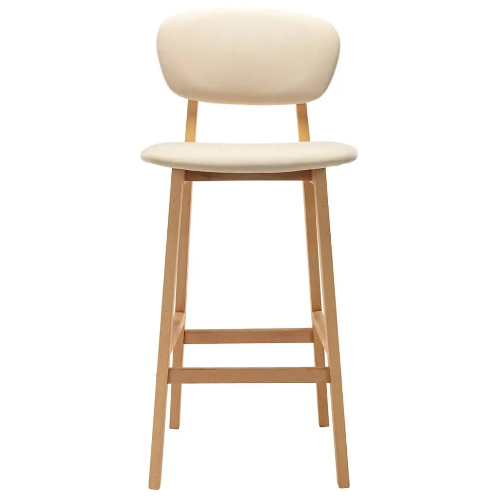 Bar Stools Cream Upholstered Modern Seating Set of 2