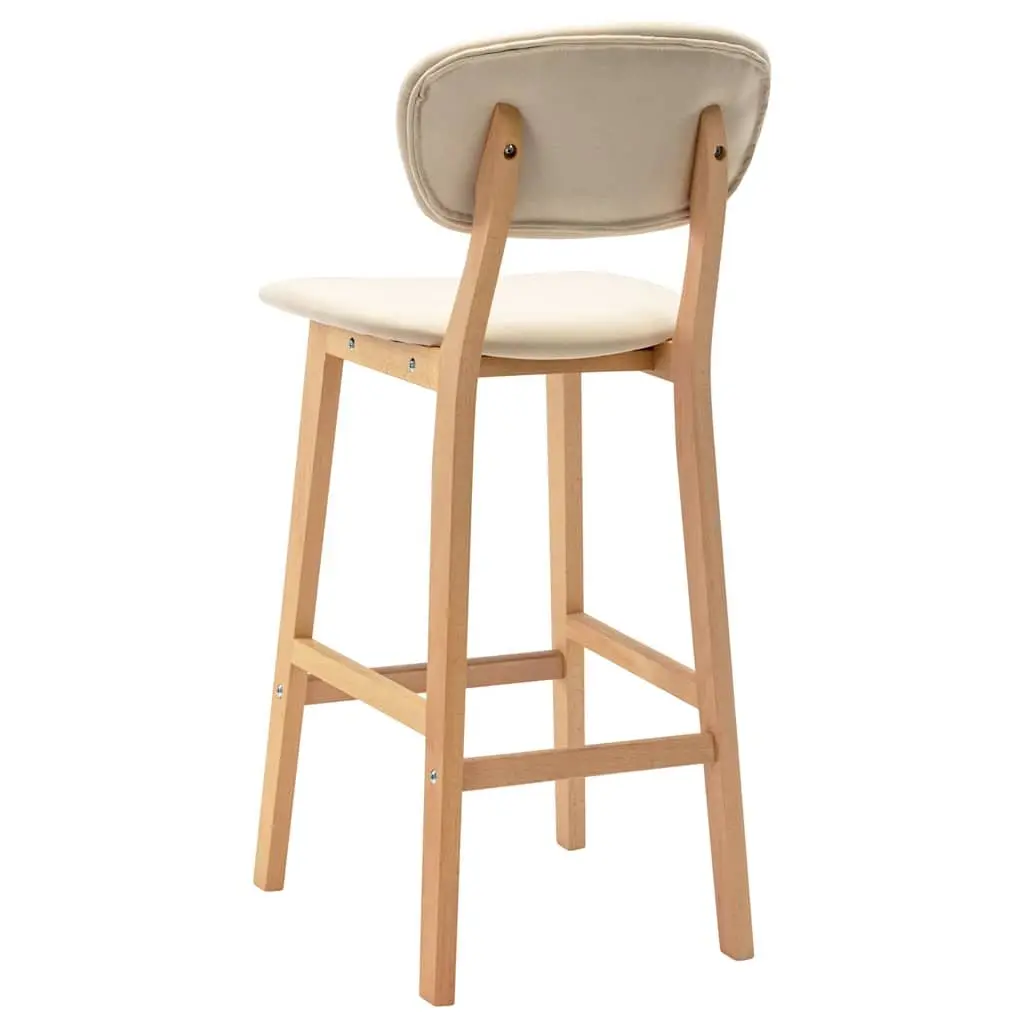 Bar Stools Cream Upholstered Modern Seating Set of 2