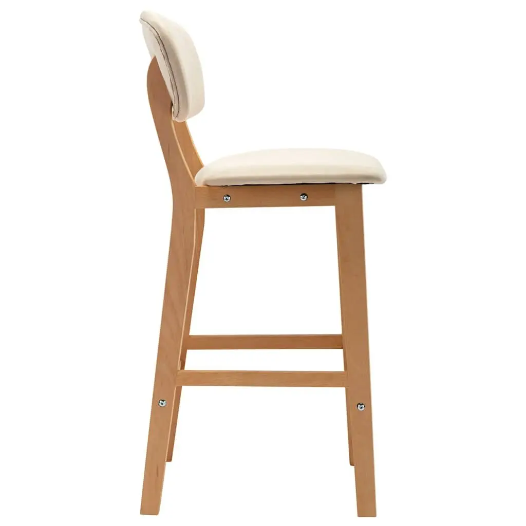 Bar Stools Cream Upholstered Modern Seating Set of 2
