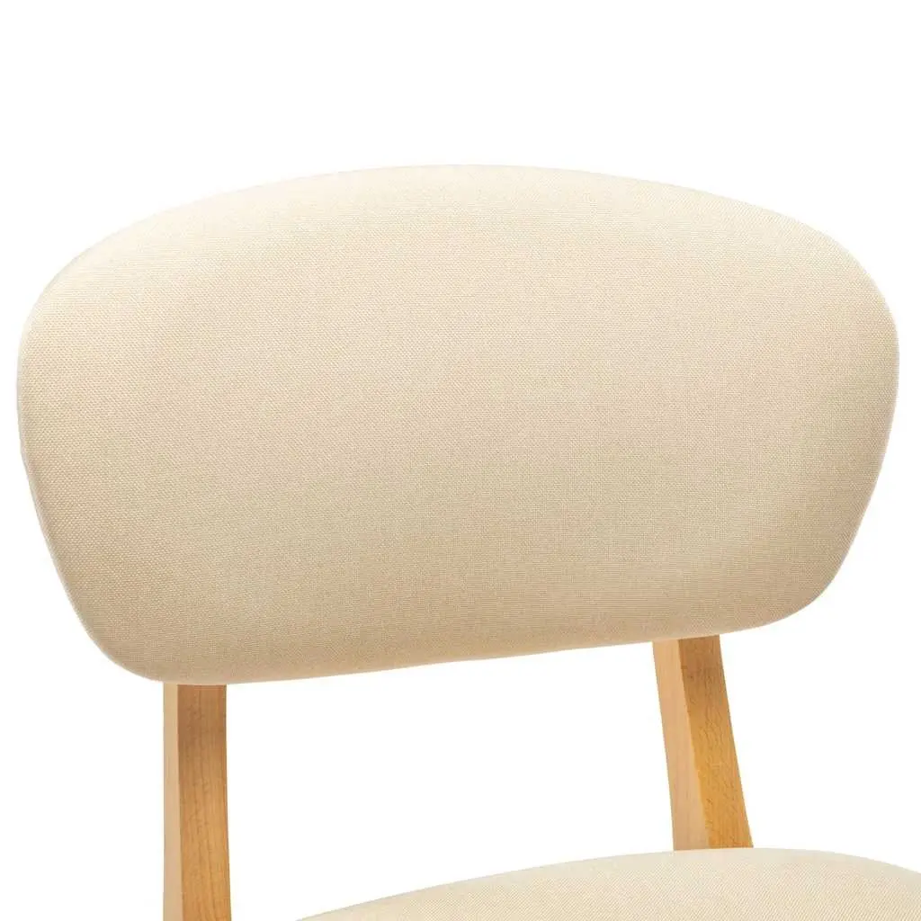 Bar Stools Cream Upholstered Modern Seating Set of 2