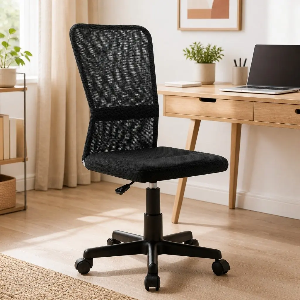 Office Chair in Black Mesh Fabric