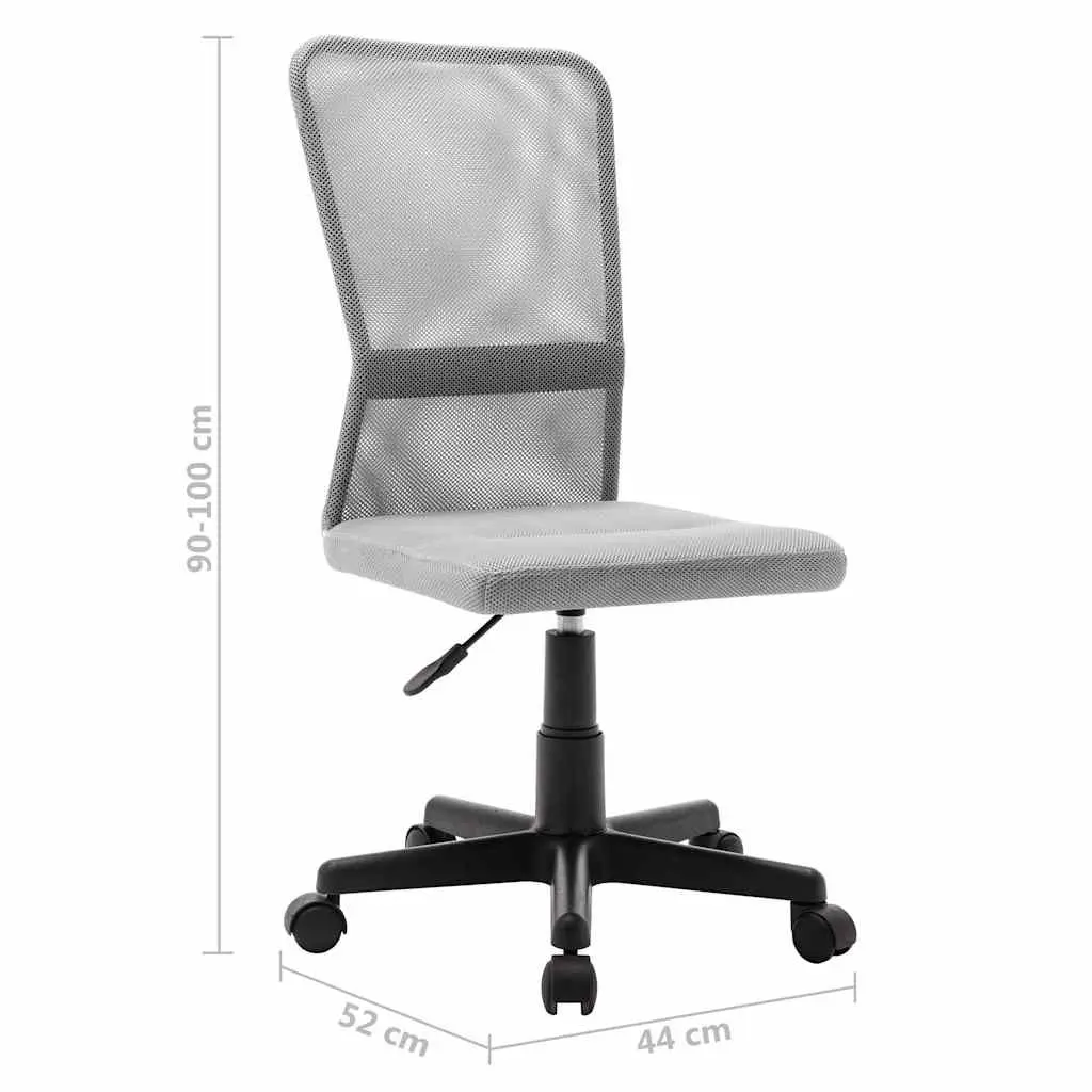 Office Chair Grey Mesh Mid Back Adjustable Height Gas Lift