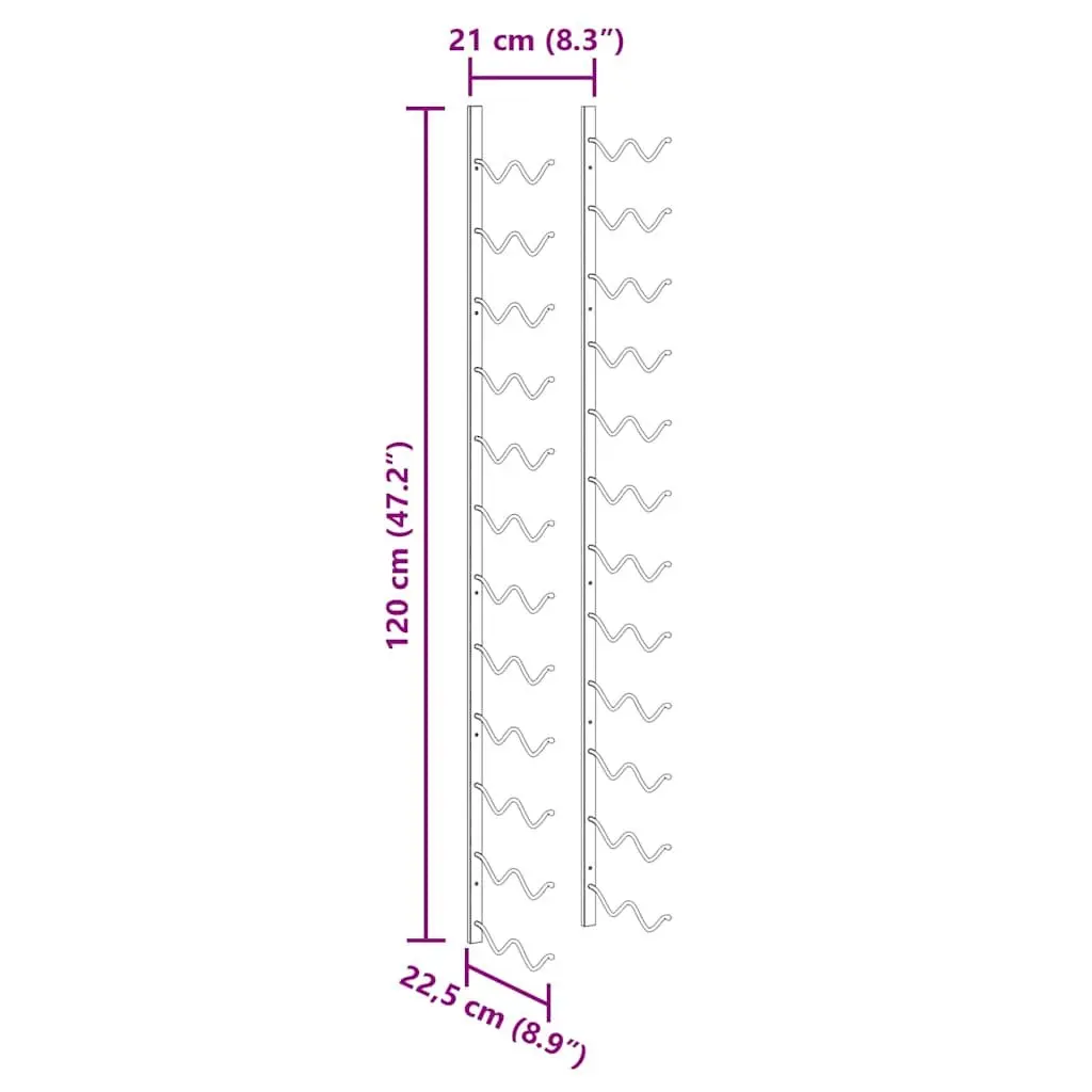 Wall-mounted Wine Rack for 24 Bottles