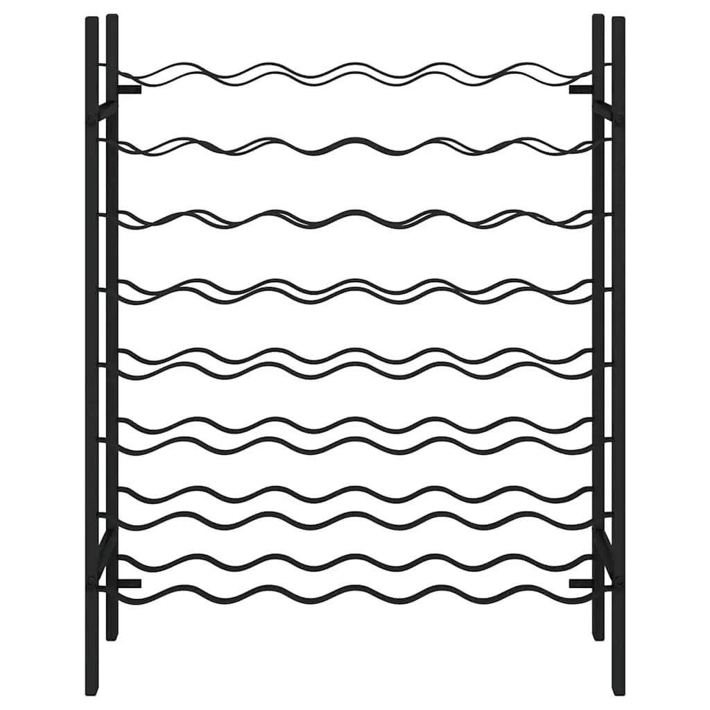 Wine Rack Black Metal 48 Bottle Holder Storage Cabinet Display Stand