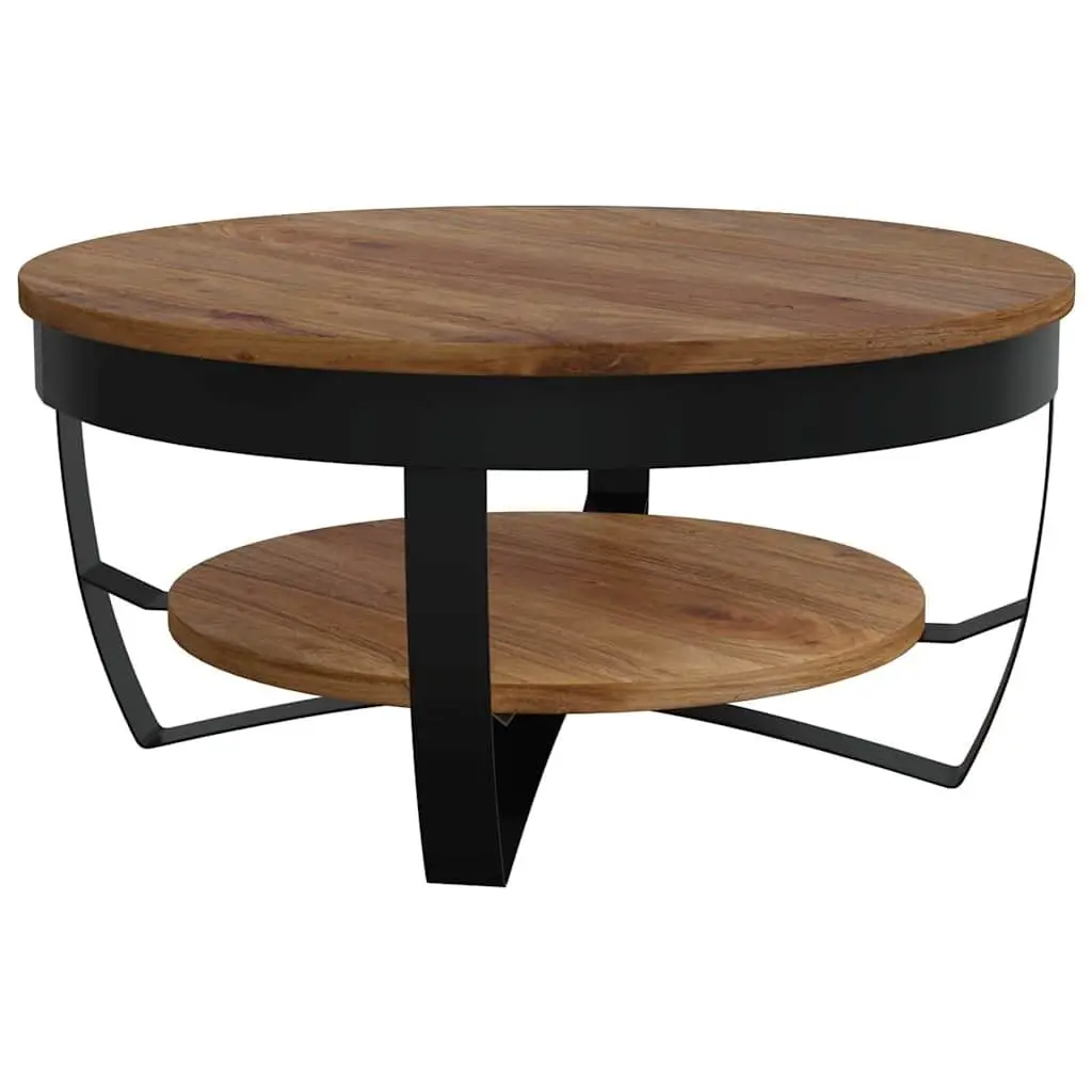 Coffee Table Industrial Vintage Solid Acacia Wood 65x65x32 cm