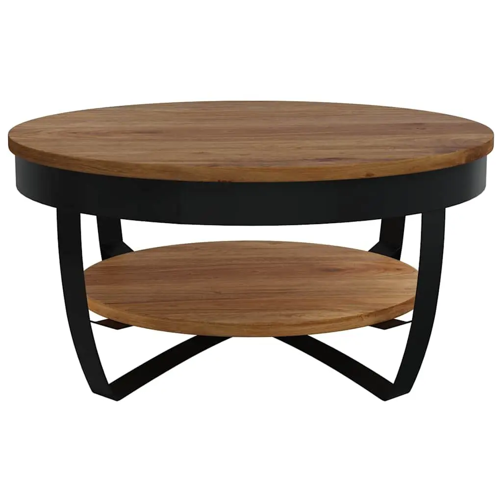 Coffee Table Industrial Vintage Solid Acacia Wood 65x65x32 cm