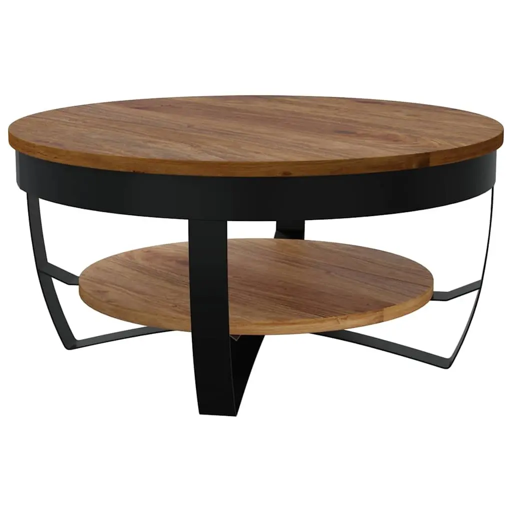 Coffee Table Industrial Vintage Solid Acacia Wood 65x65x32 cm