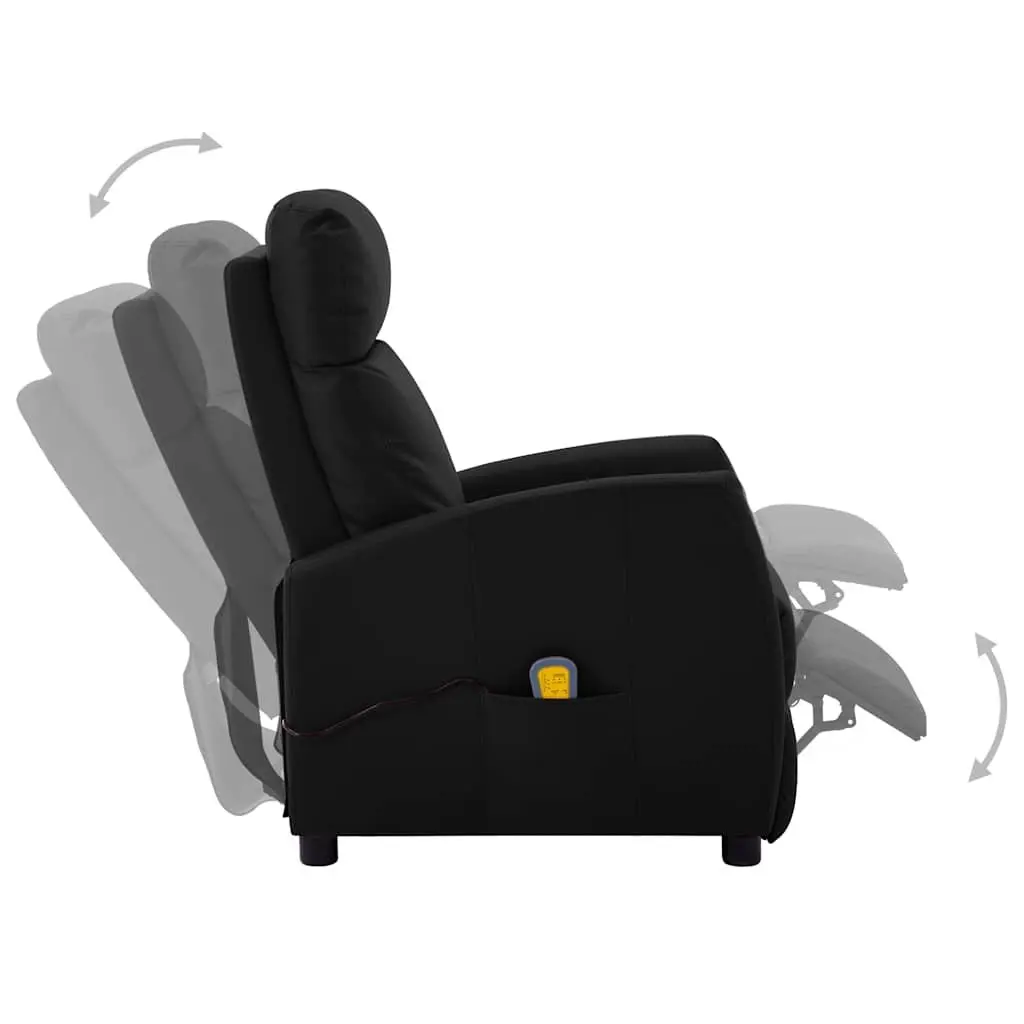 Black Reclining Massage Chair with Hand Remote Control