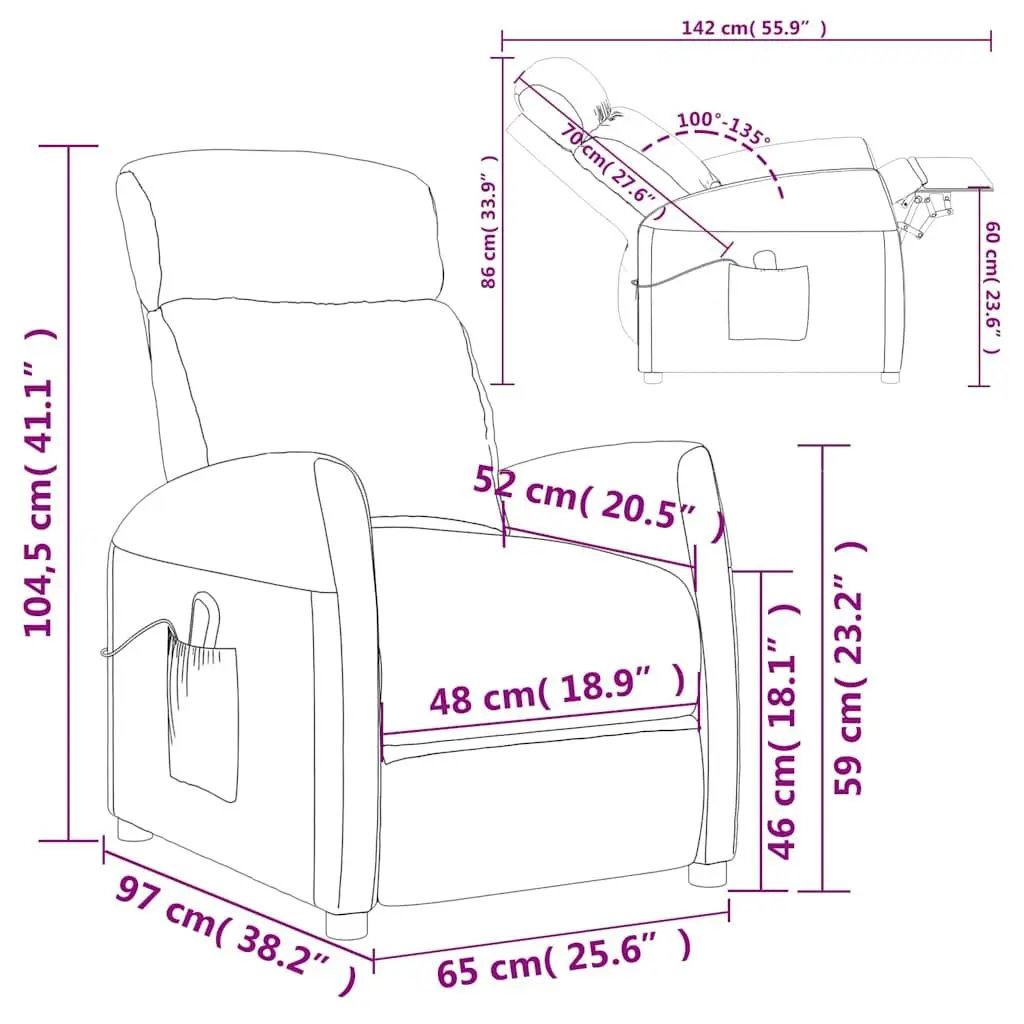 Black Reclining Massage Chair with Hand Remote Control