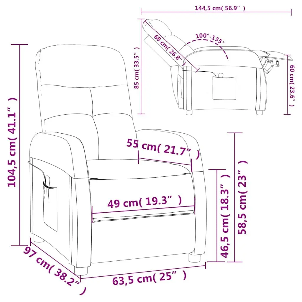 Grey Fabric Electric Reclining Massage Chair with 6 Vibration Points
