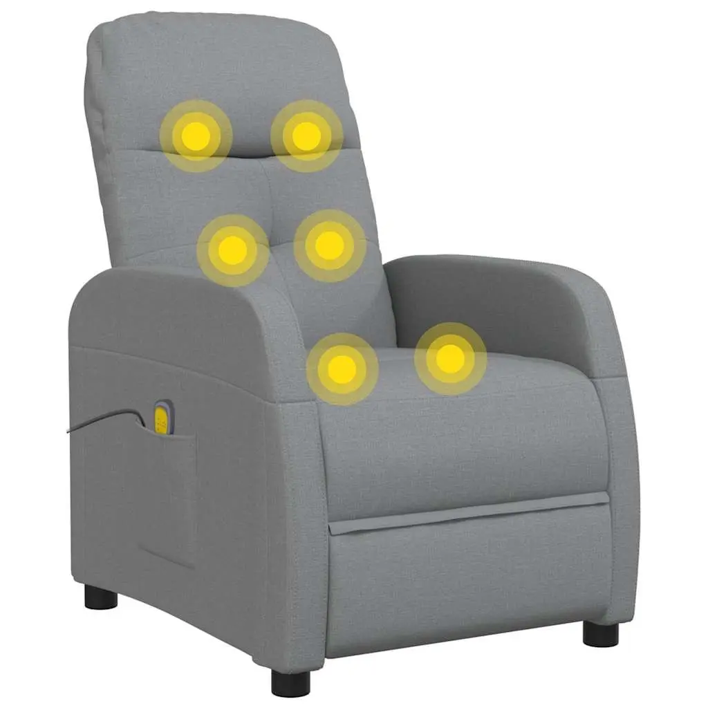 Grey Fabric Electric Reclining Massage Chair with 6 Vibration Points