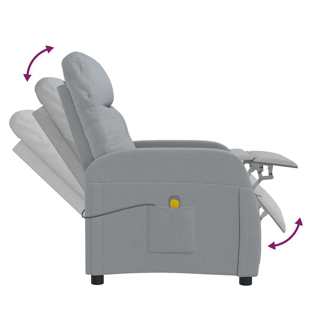 Grey Fabric Electric Reclining Massage Chair with 6 Vibration Points