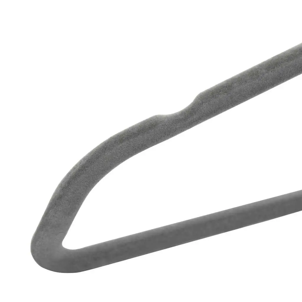 Clothes Hanger Set Velvet Anti-slip Grey 50 Piece Durable Plastic Metal Storage