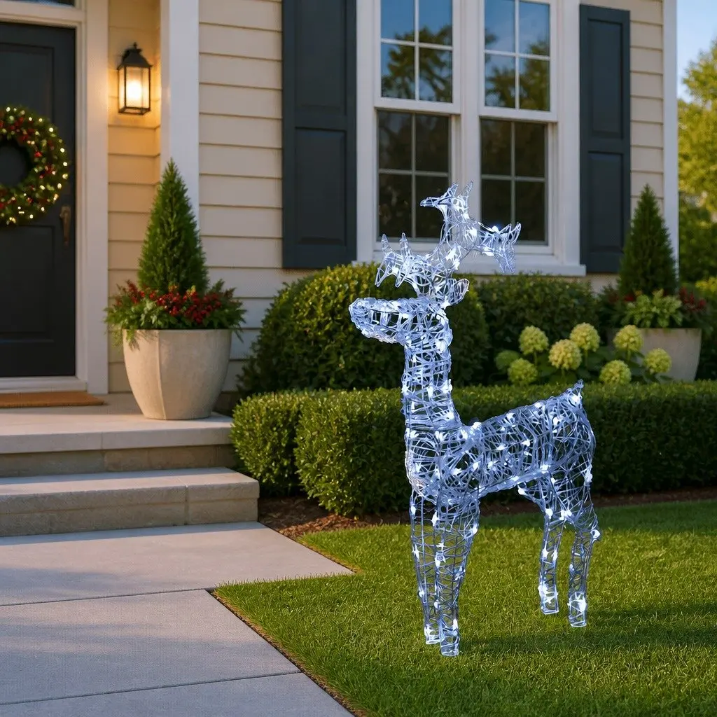 Standing Reindeer Christmas Decoration 90 Cold White LEDs 60x16x100 cm