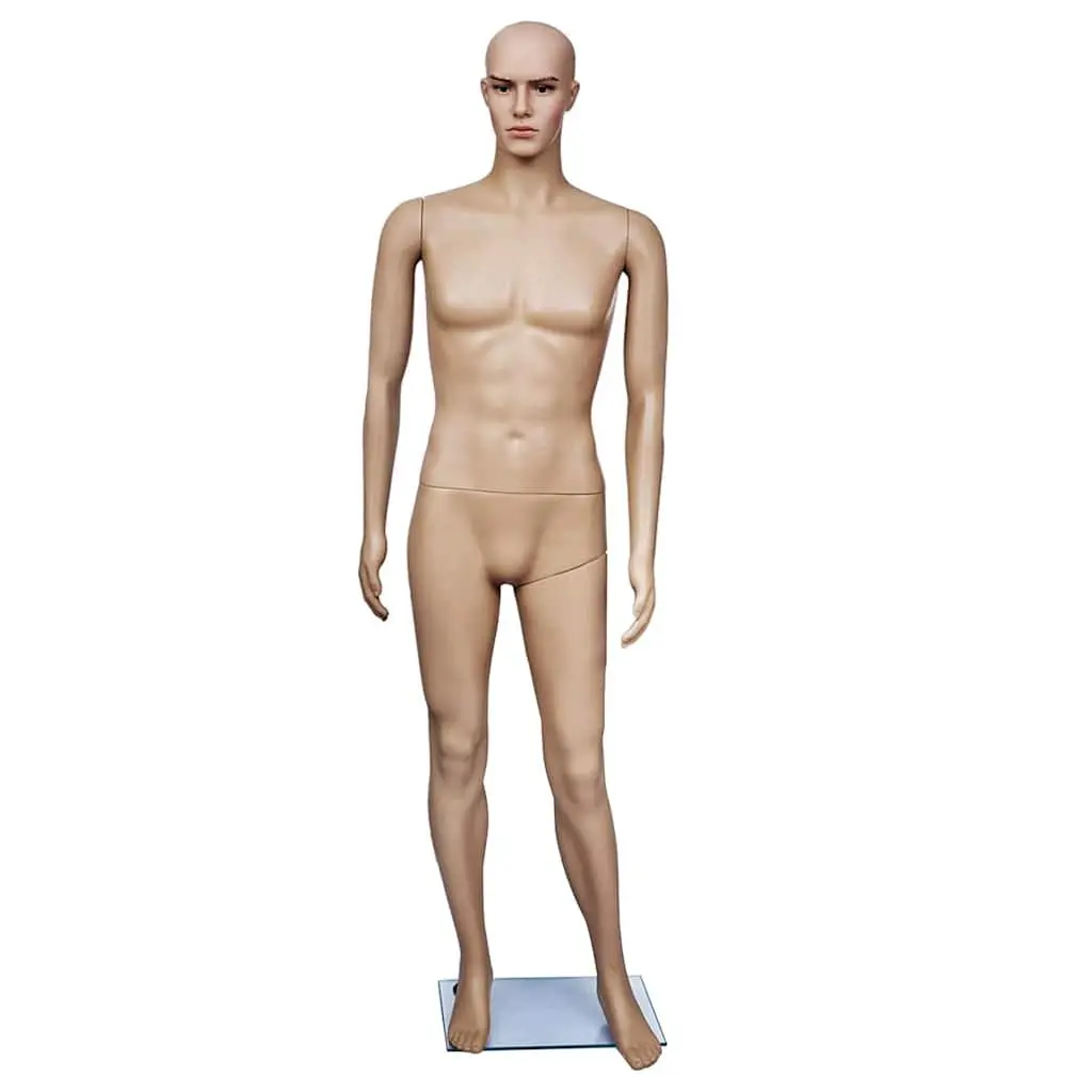 Full-Body Male Mannequin Beige Display Torso Head Arms Legs Retail Shop Window
