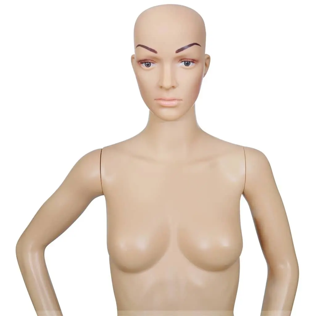 Beige Women's Full Body Mannequin Display Torso with Glass Base Stand 6 Piece