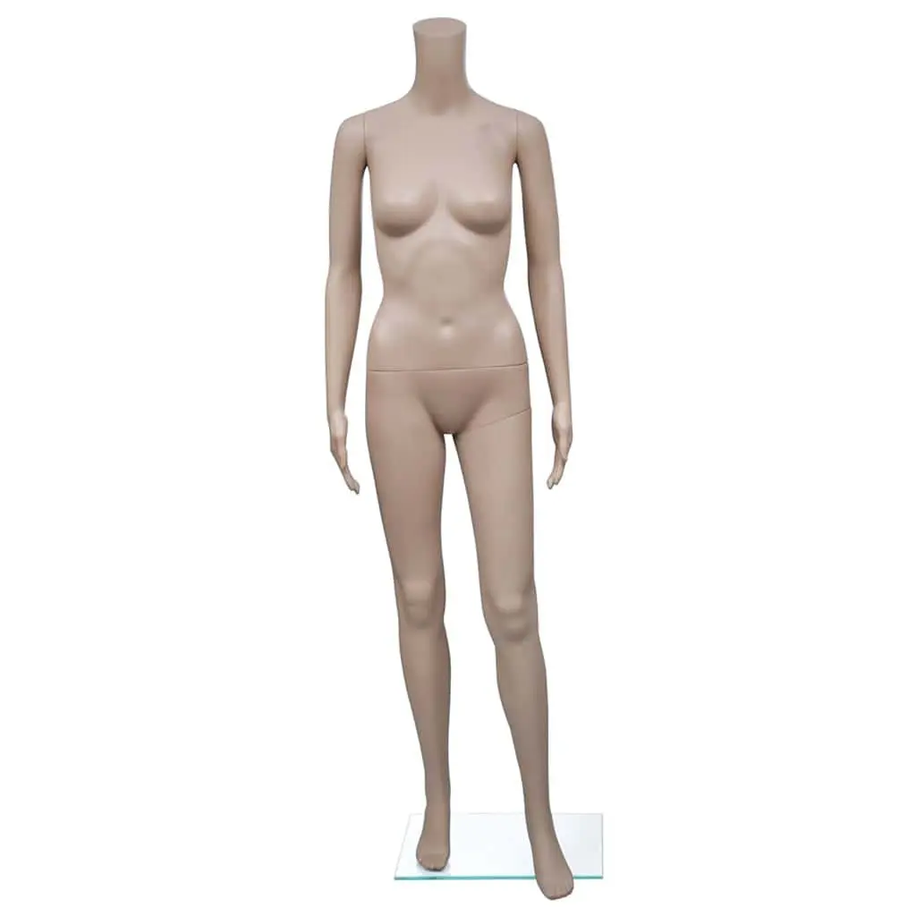 Beige Female Mannequin Headless Display Torso 360 Degree Rotating Arms PE Material