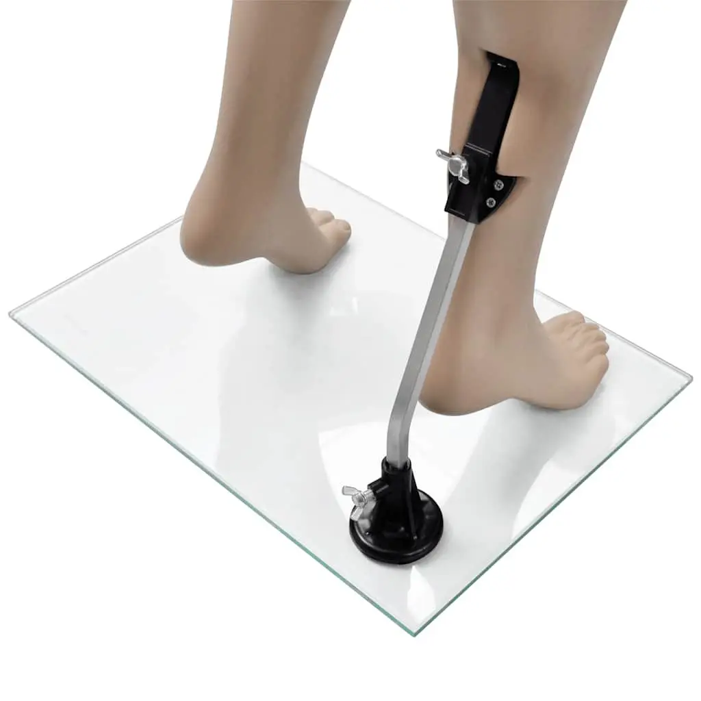 Female Display Mannequin Round Head Beige Torso with Glass Base Stand