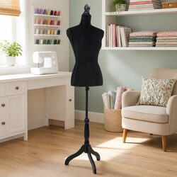 Ladies Bust Display Mannequin Black Female Dressmakers Dummy Adjustable Torso