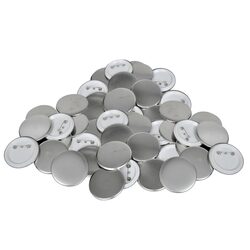 Create Your Own Badges with 44mm Silver Button Parts - 500 Count
